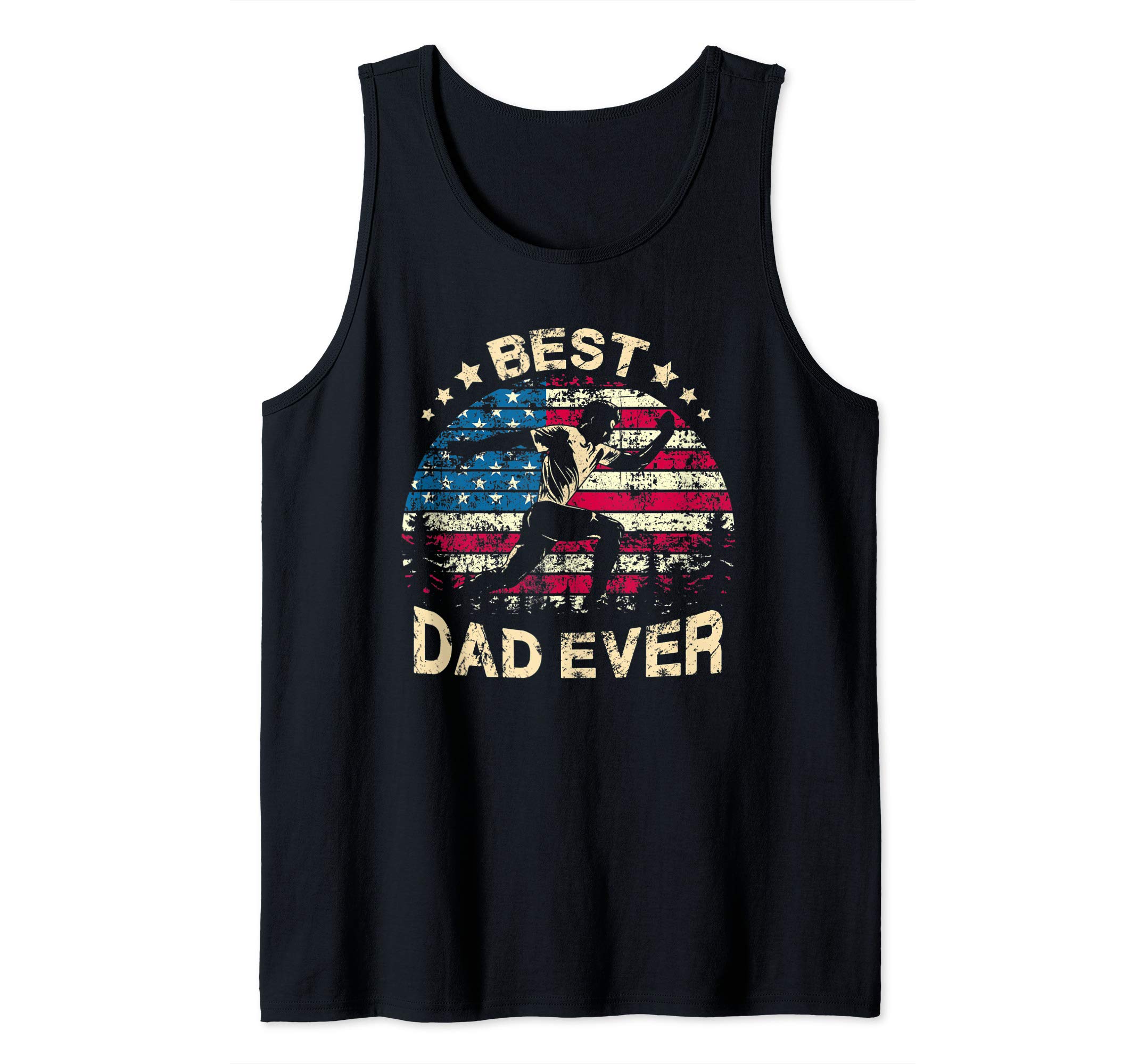 AIUS Running Dad Marathon Runner T-Shirts GiftsMens Best Runner Dad Shirts Marathon Papa Running American Flag Tank Top