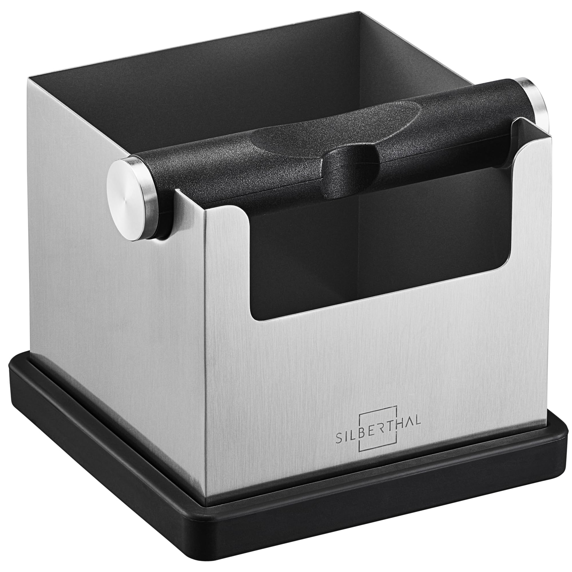 SILBERTHAL Boîte Bac Marc de Café Inox Avec Porte Version 2.0 - Knock Box - Filtre Intégré En Silicone - Usage Silencieux Et Sable - Idéal Pour Barista