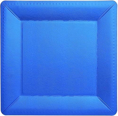 Miniatura 7 de Efavormart - Paquete de 10 bandejas cuadradas desechables con textura azul real de 13 pulgadas, platos de carga de cartón, 1100 GSM