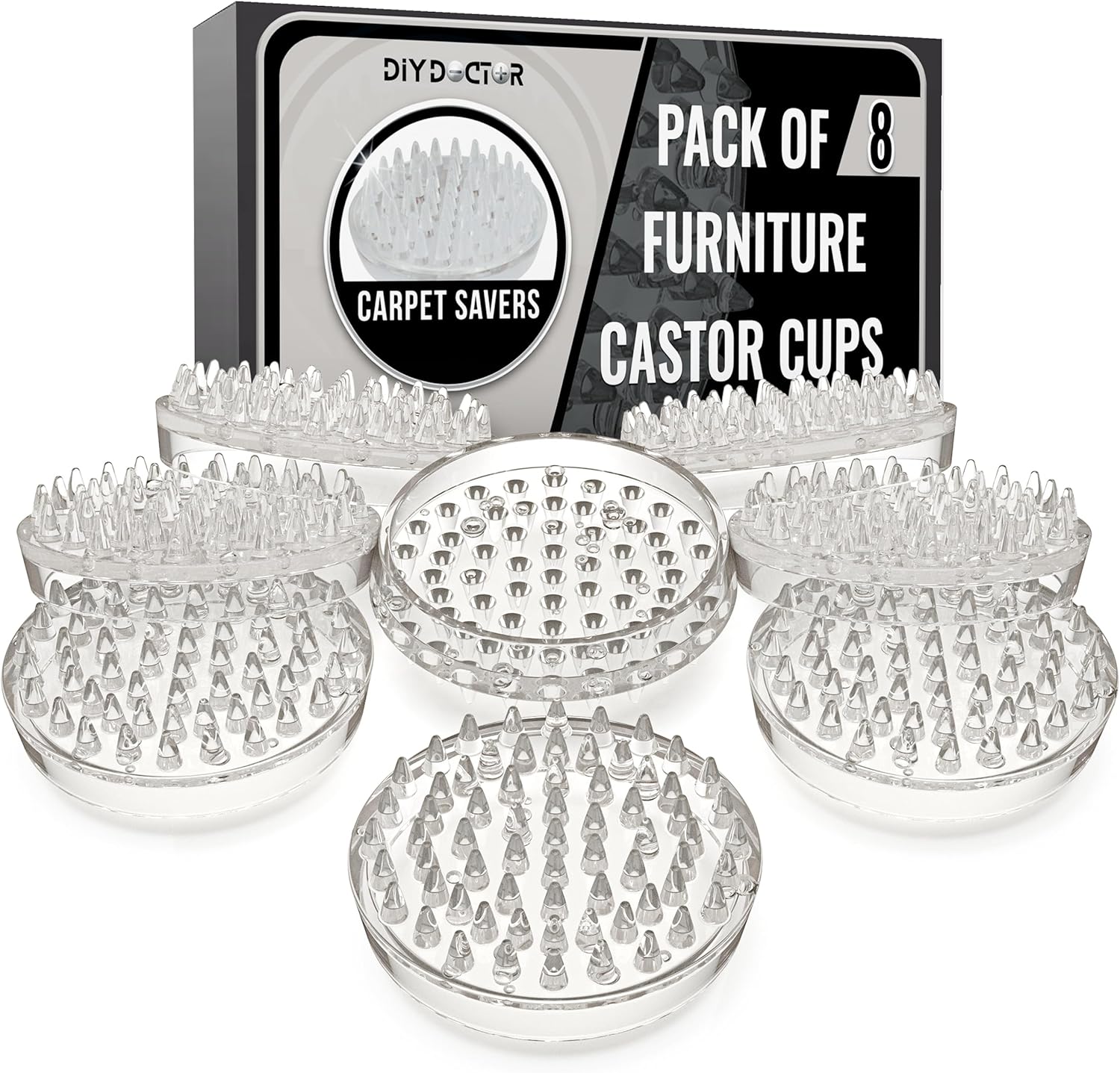 DIY Doctor Pack of 16 Furniture Castor Cups Carpet Savers Carpet