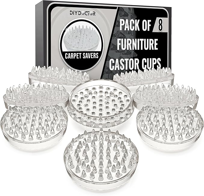 DIY Doctor Pack of 16 Furniture Castor Cups Carpet Savers Carpet