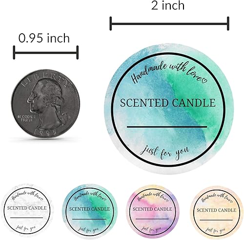 Miniatura 3 de Mobiusea Creation Rollo de etiquetas para velas | Etiquetas impermeables de 2 pulgadas para suministros de fabricación de velas, latas, tarros,