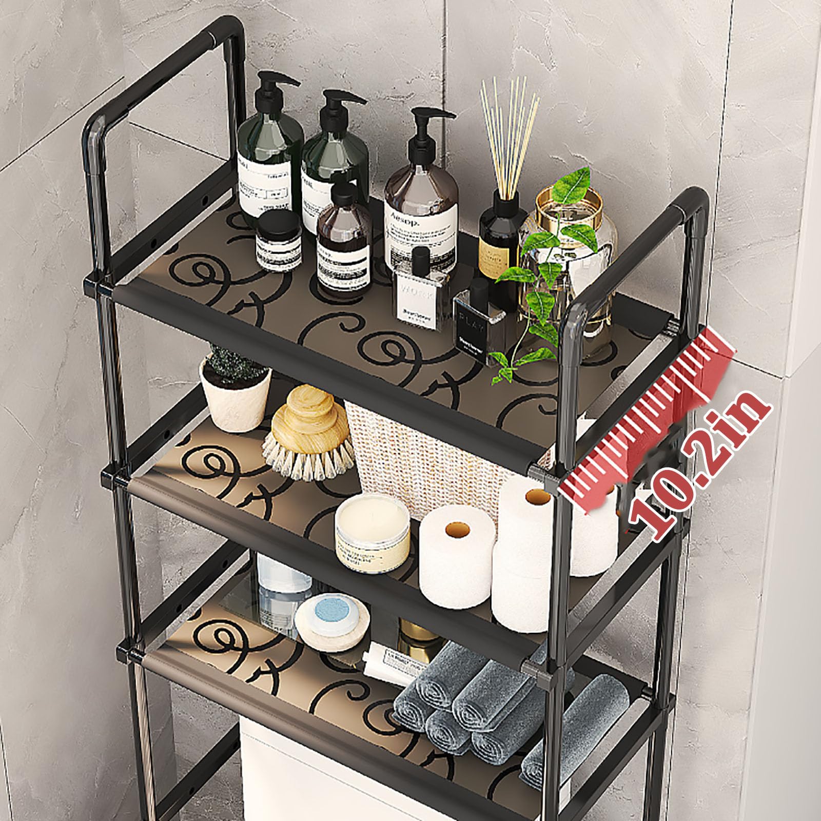 Genérico Estante de Almacenamiento de Acero Inoxidable sobre el Inodoro: Organizador Independiente de 3 Niveles para artículos Esenciales de baño, Estante para Inodoro Que Ahorra Espacio, Elegante di