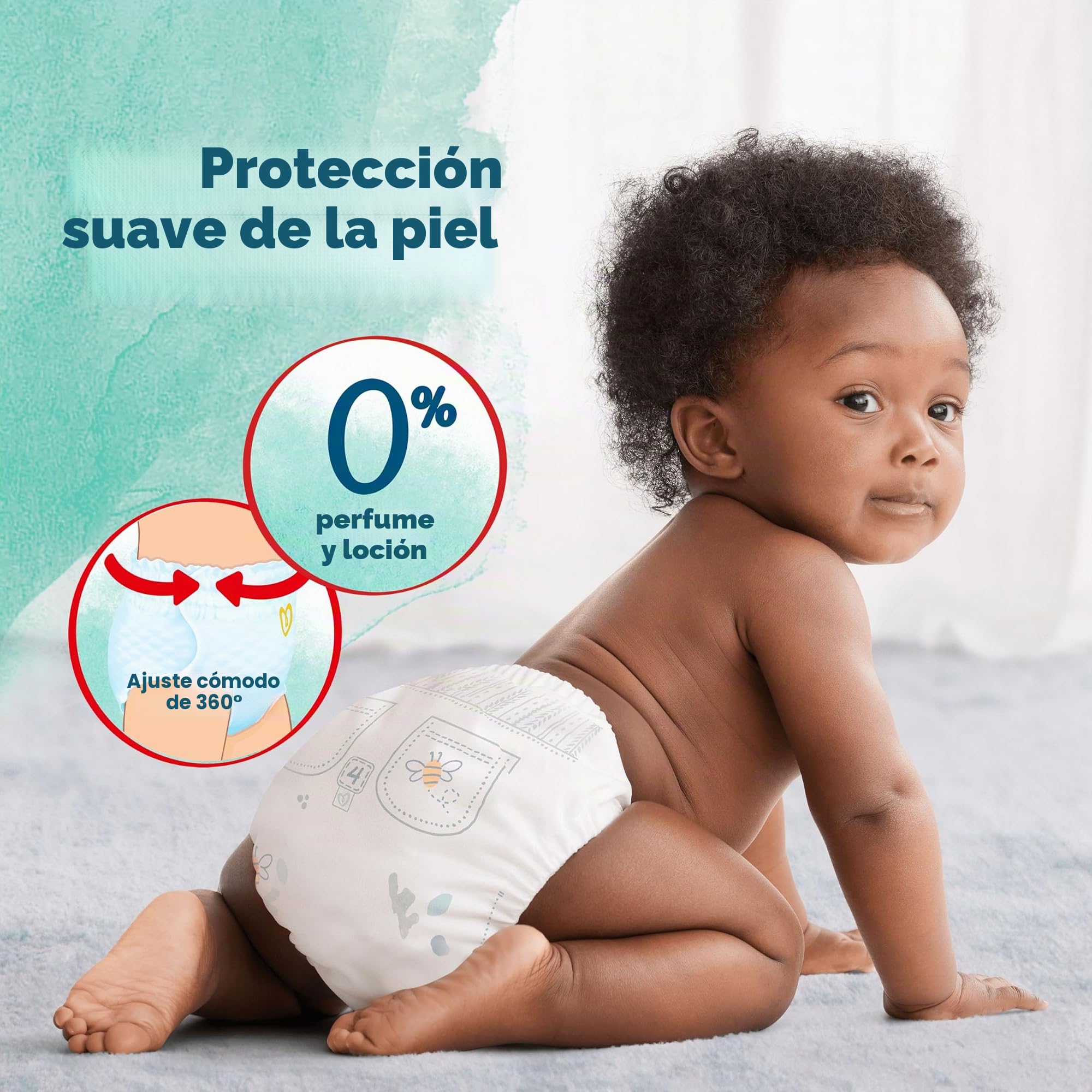 Pampers Pañales Armonía Pants Tamaño 4 (9-15 kg), 168 Pañales para Bebé, Paquete de 1 mes, 100% de absorción Pampers & Ingredientes de origen vegetal, Ahora con Más Capas
