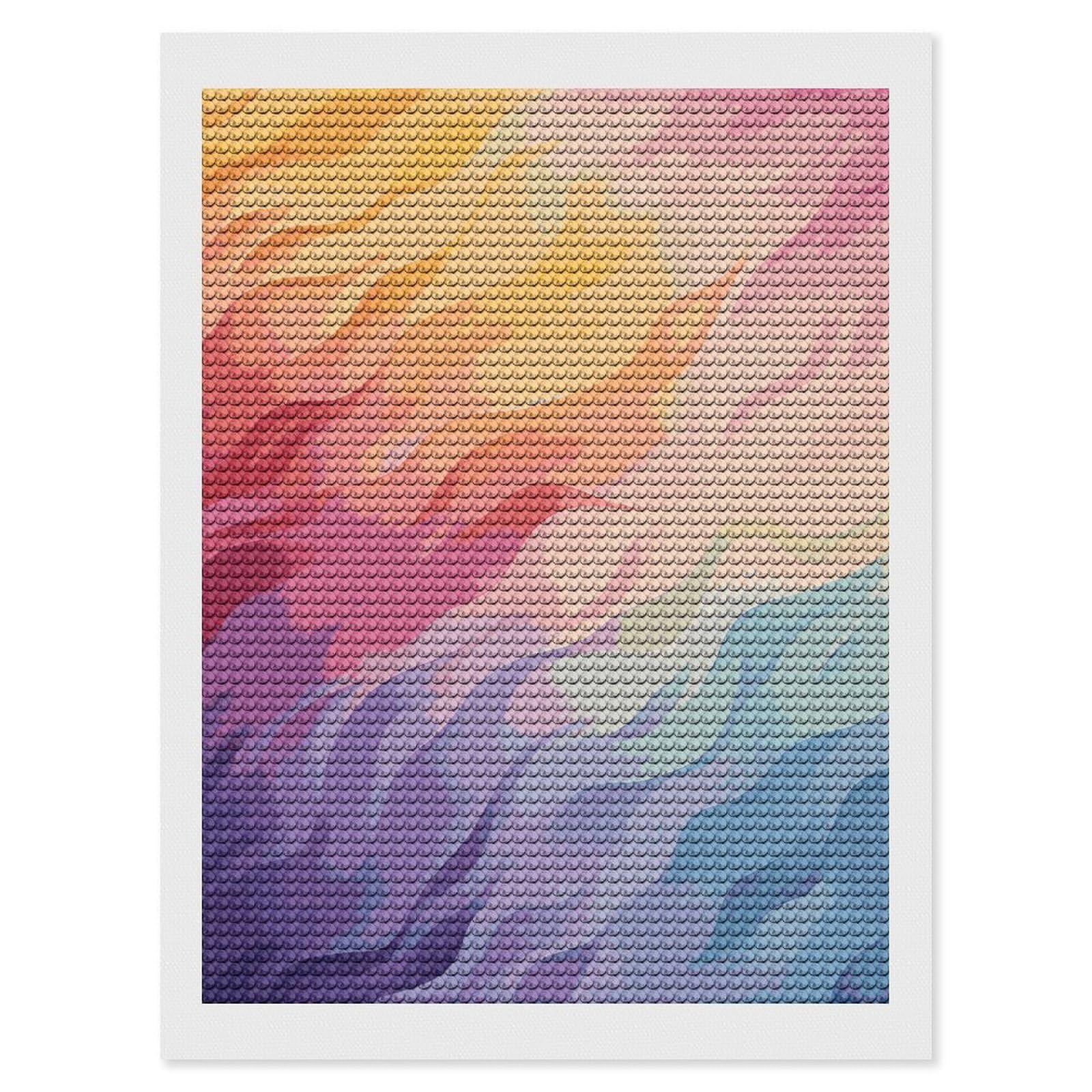 FodPand Rainbow 5D Diamond Painting Kits for Adults Beginners Full Drill Round Diamond Dots Pictures Gem Art Supplies for Home Wall Room Decoration DIY Craft Set Gift 12x16