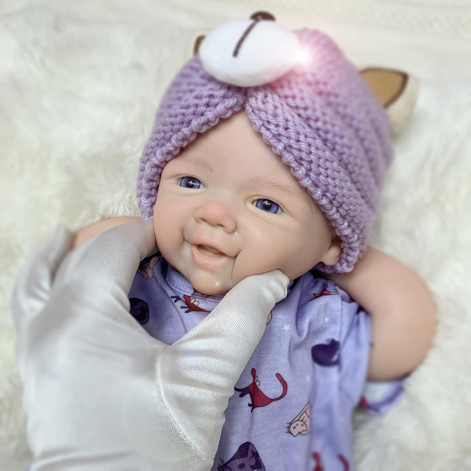 Abenduot 18Inch Vivienne Can Open Mouth Full Body Solid Silicone Baby Dolls Look Like Real Babies Anatomically Correct Reborn Girl Dolls