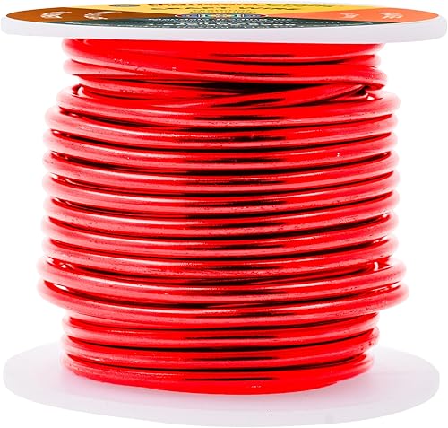 Vista 598 de Mandala Crafts Alambre de aluminio anodizado de calibre 8 para hacer joyas, alambre neutro flexible de color de 128 pies, flexible y flexible