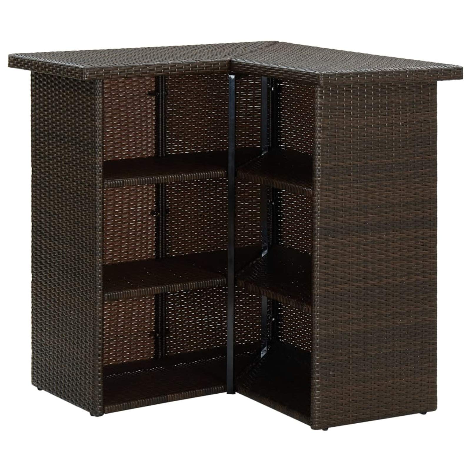 Chusui Ensemble de bar de jardin 16 pièces et coussins, salle à manger jardin, ensemble meubles de jardin salle à manger, ensemble de bar pour jardin, rotin synthétique marron