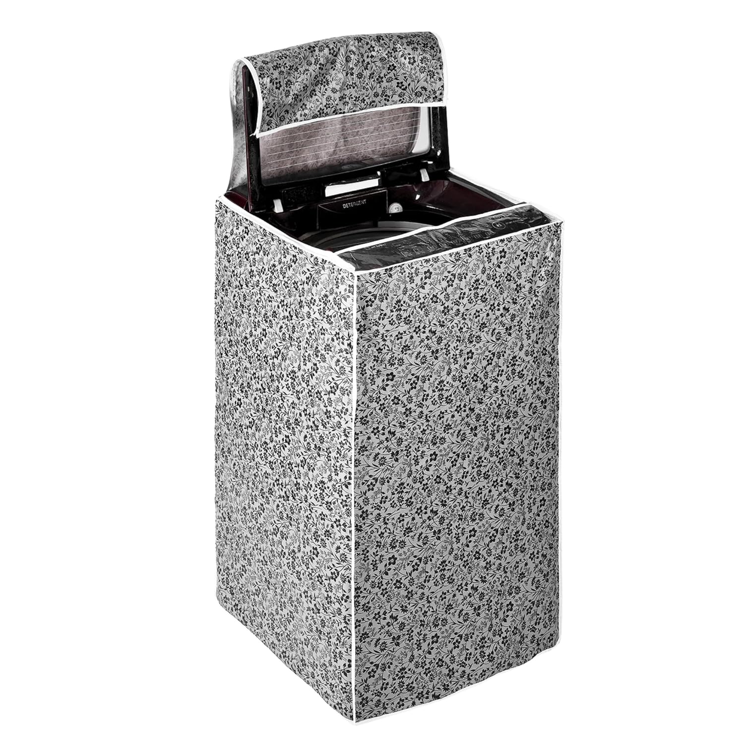 AMPEREUS® Waterproof & Durable Protector Washing Machine Cover Top Load | 8 to 11 Kg Washing Machine Cover for LG | Premium Fabric with Easy Zip Closure | 57cm X 57cm X 85cm (Black)