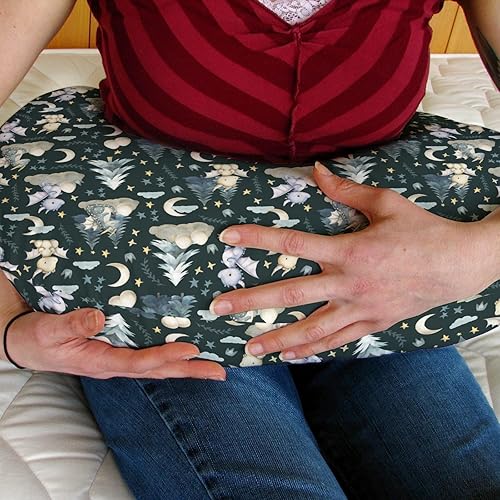 Miniatura 3 de Funda de almohada de lactancia de dragones de cuento de hadas para niños y niñas, diseño de dragón, luna, estrellas, nubes, árboles, huevos, funda