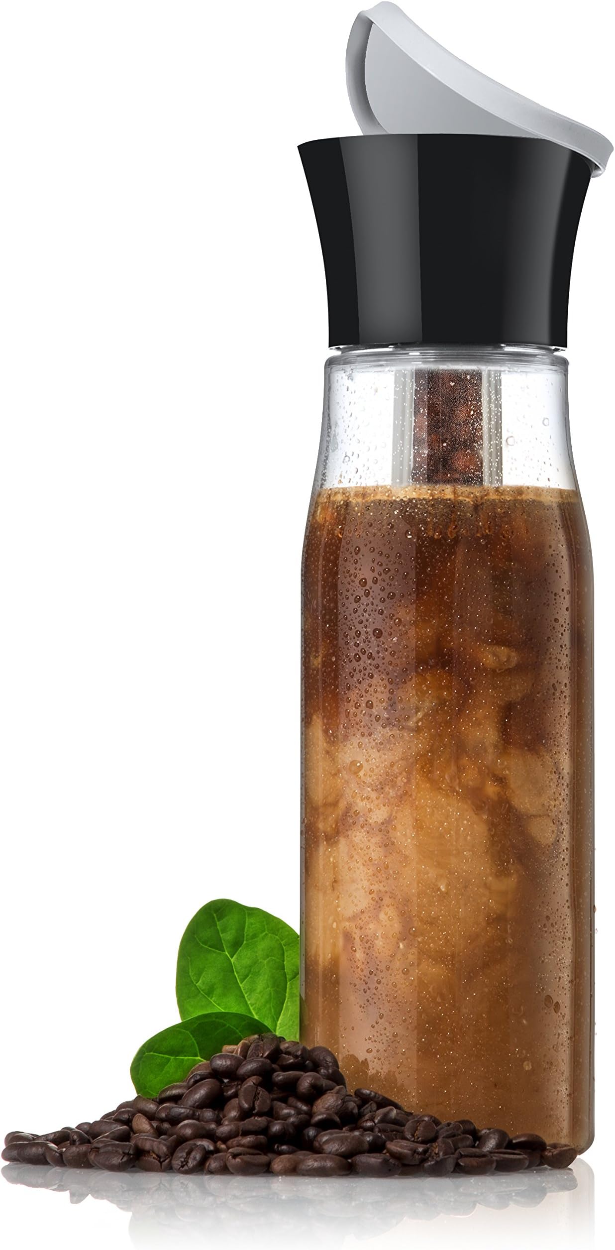 Cold Brew Coffee Maker Pitcher 1 Quart Reusable Airtight Glass Bottle Drip Proof Lid With Coffee Mesh Filter For Homemade Coldbrew And Iced Coffee And Tea Infuser Plus Ice Tube By Perlli