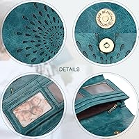 Vista 23 de Aphison - Cartera larga de cuero suave RFID para mujer, con caja de regalo