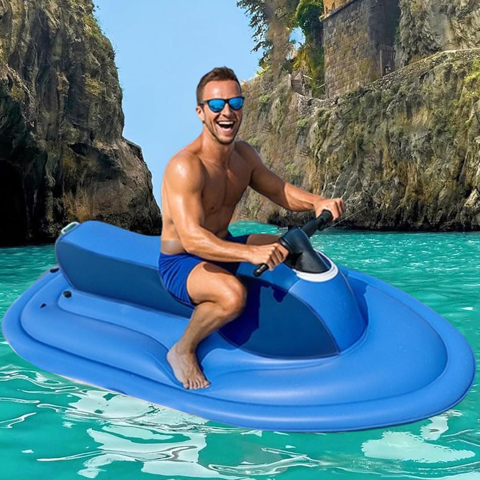 Moto d'Acqua Elettrico Gommone Gonfiabile, Scooter Subacqueo 500W-Elic Subacquea con Batteria da 130 Min E 10000 mAh, Giocattoli da Piscina per Adulti/Bambini,Boat