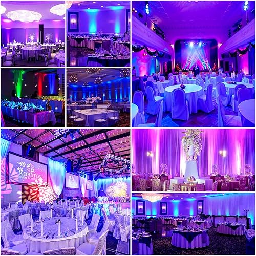 Miniatura 8 de Luces de escenario recargables RGBW 4 en 1, 3 x 6 W alimentadas por batería, luces LED par de iluminación vertical, luces subterráneas inalámbricas