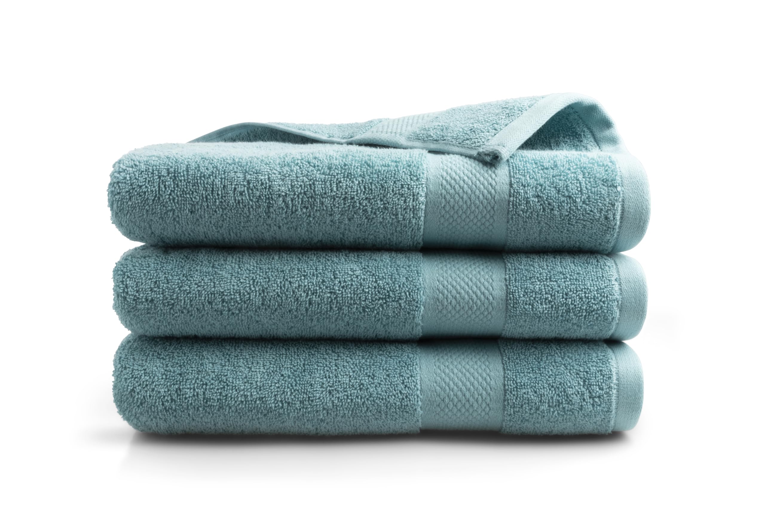 DoubleDry Premium Handtücher Set - 3 Stück 70 X 140 cm Baumwolle - 500 g/m² - Weich & Saugstark - Badetuch badehandtücher Große Handtuch (Denim Blau)