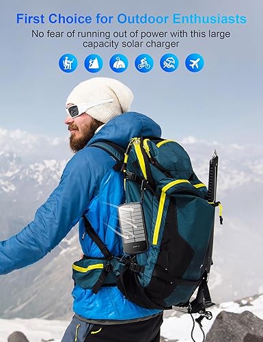 Miniatura 7 de Cargador solar, cargador portátil de 40000 mAh, PD de 20 W, carga rápida, banco de energía solar integrado, 4 cables y entrada USB-C, paquete de