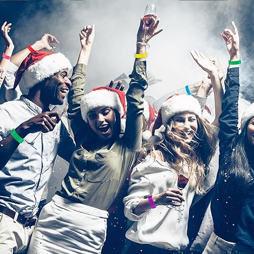 Miniatura 3 de 1600 pulseras para eventos, pulseras de papel de colores, pulseras de brazo para eventos, pulseras adhesivas personalizadas para fiestas (rojo,