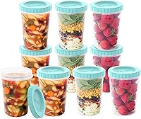Bentgo Prep - 20 Piece 32 oz Leak-Proof Deli Containers with Lids, Food Storage for Meal Prep, Airtight, Twist-Top, Reusable, BPA-Free, Stackable, Microwave, Freezer, & Dishwasher Safe (Aqua Splash)