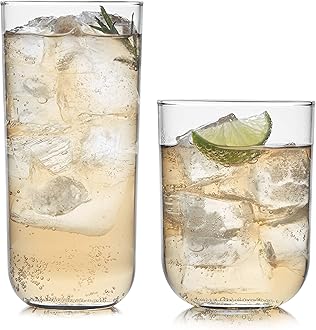 Libbey Polaris 16-Piece Tumbler and Rocks Glass Set, Axis