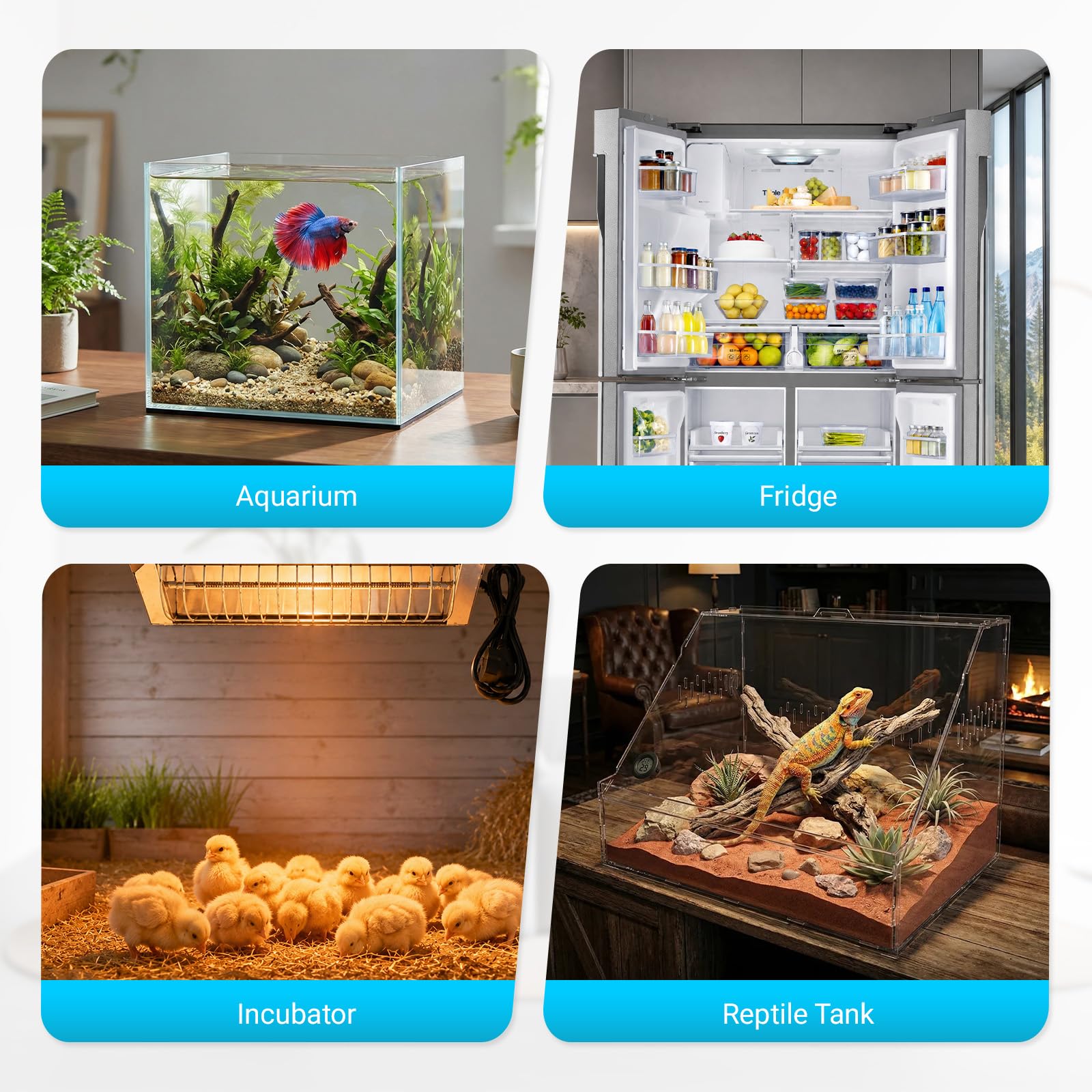 4 termometro igrometro Wi-Fi con sonda, termometro intelligente per frigorifero con app Tuya/Smart Life, termometro WiFi per interni ed esterni (℉/℃) per frigorifero, congelatore, acquario, serra