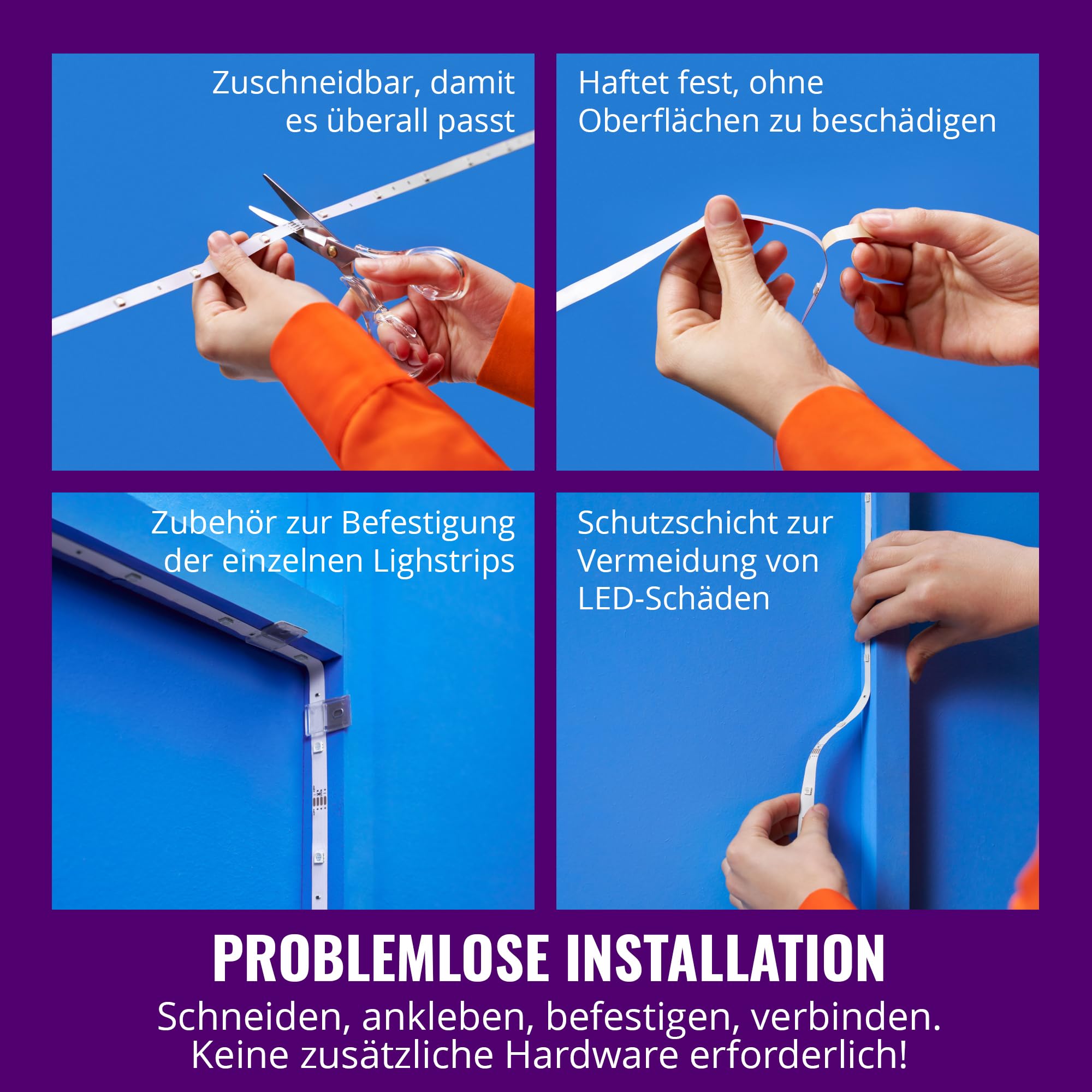 WiZ RGB LED Lightstrip - 30m, anpassbar, 16 Mio. Farben + Weißtöne, voreingestellte Lichtmodi, verbindet sich mit Ihrem WLAN, Sprach- / App-Steuerung, funktioniert mit Google Home, Alexa und HomeKit