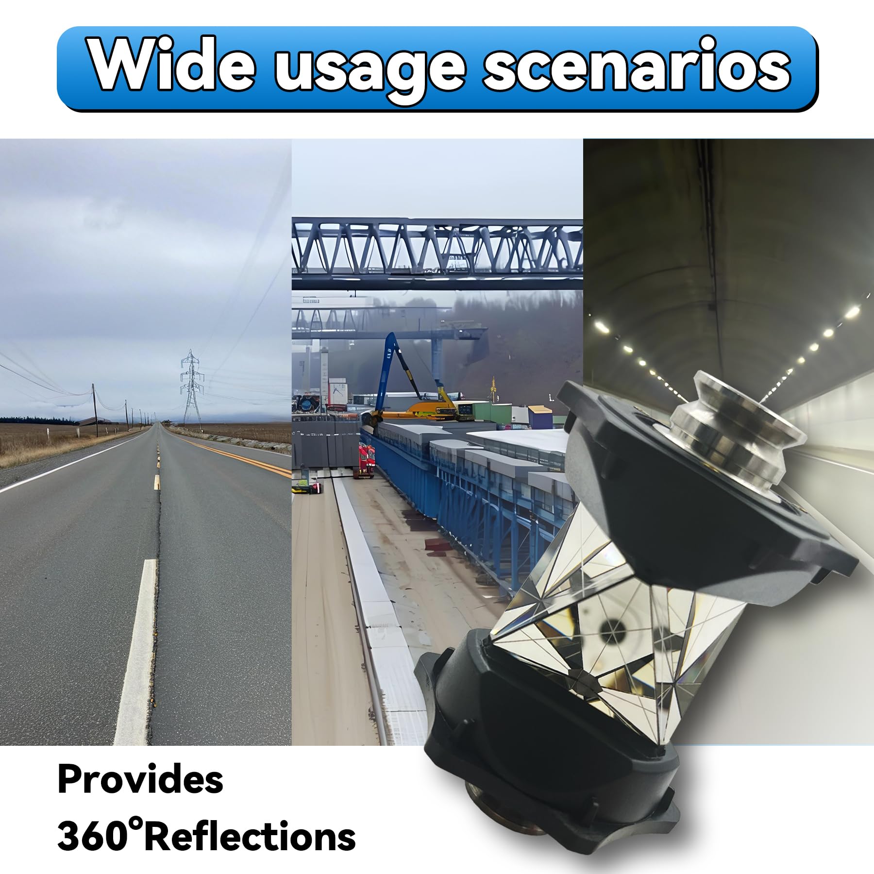 Prisma Reflectante De 360° Para Topografía – Alta Precisión Con Seis Prismas K9, Compatible Con Estaciones Totales Trimble