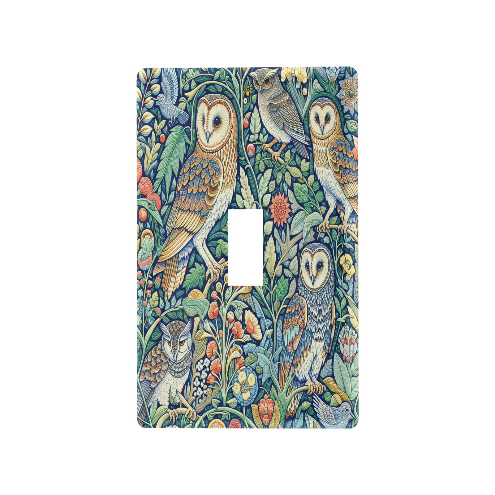 FLildon Cartoon Forest Owls Wall Plates, Duplex Outlet Covers, Toggle Light Switch Plates, Decorator Light Switch Cover, Standard Size Wall Plates for