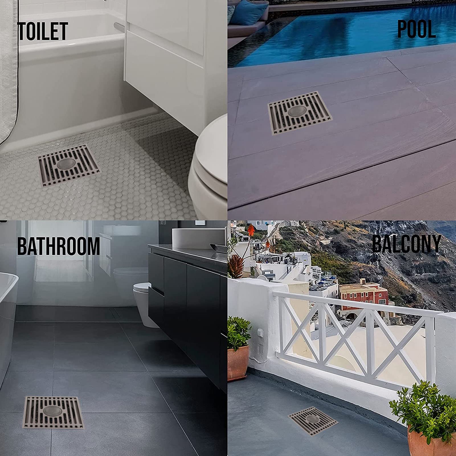 Desagüe de Ducha， colector de Pelo， Cubierta de desagüe de Ducha， a Prueba de olores， Juego de desagüe de Piso de Gran Desplazamiento para baño， Inodoro，，