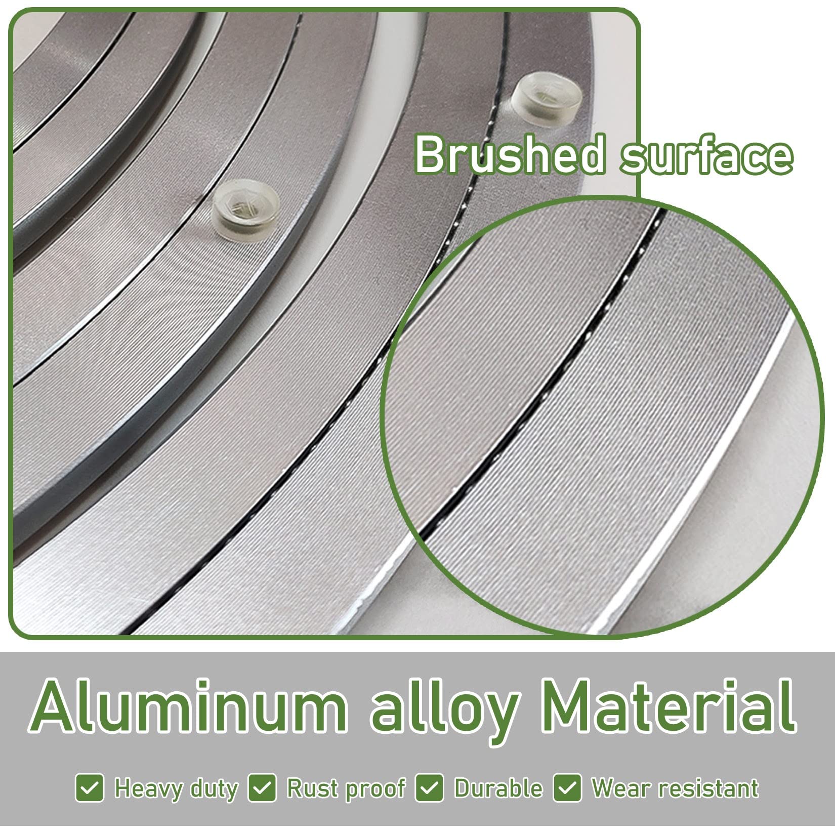 Cuscinetto for giradischi in lega di alluminio, Cuscinetto base for giradischi Lega di alluminio Argento Dimensioni multiple 12-100 cm Con cuscinetto in gomma(45 cm)