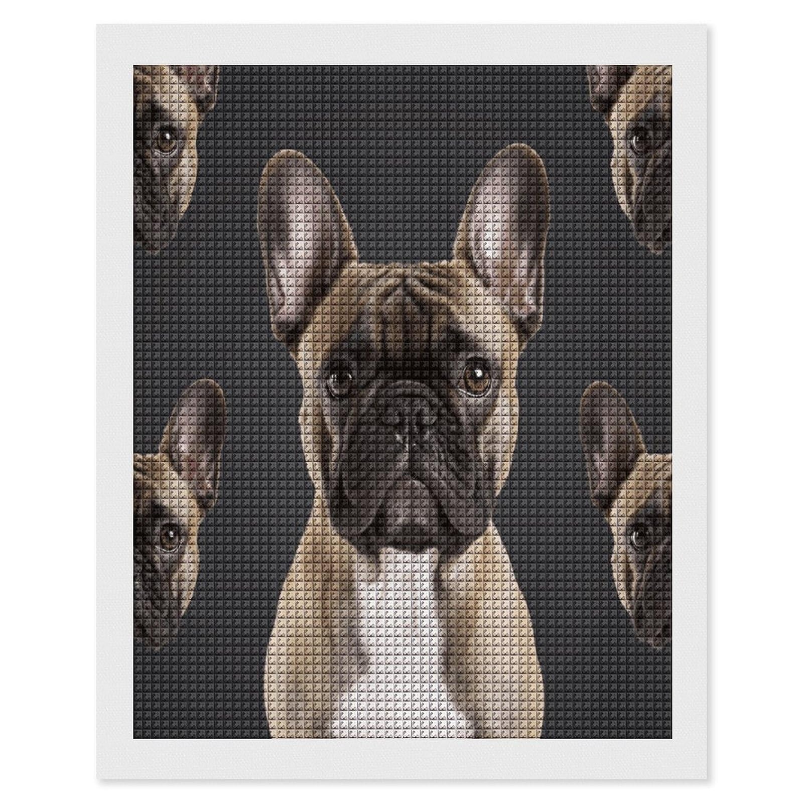 FodPand French Bulldog Diamond Painting Kit for Beginner Fun 5D DIY Crafts for Adults Diamond Art Kits Square Diamond Art Canvas Painting Gem Art Crafts for Home Wall Decor 16"x20"