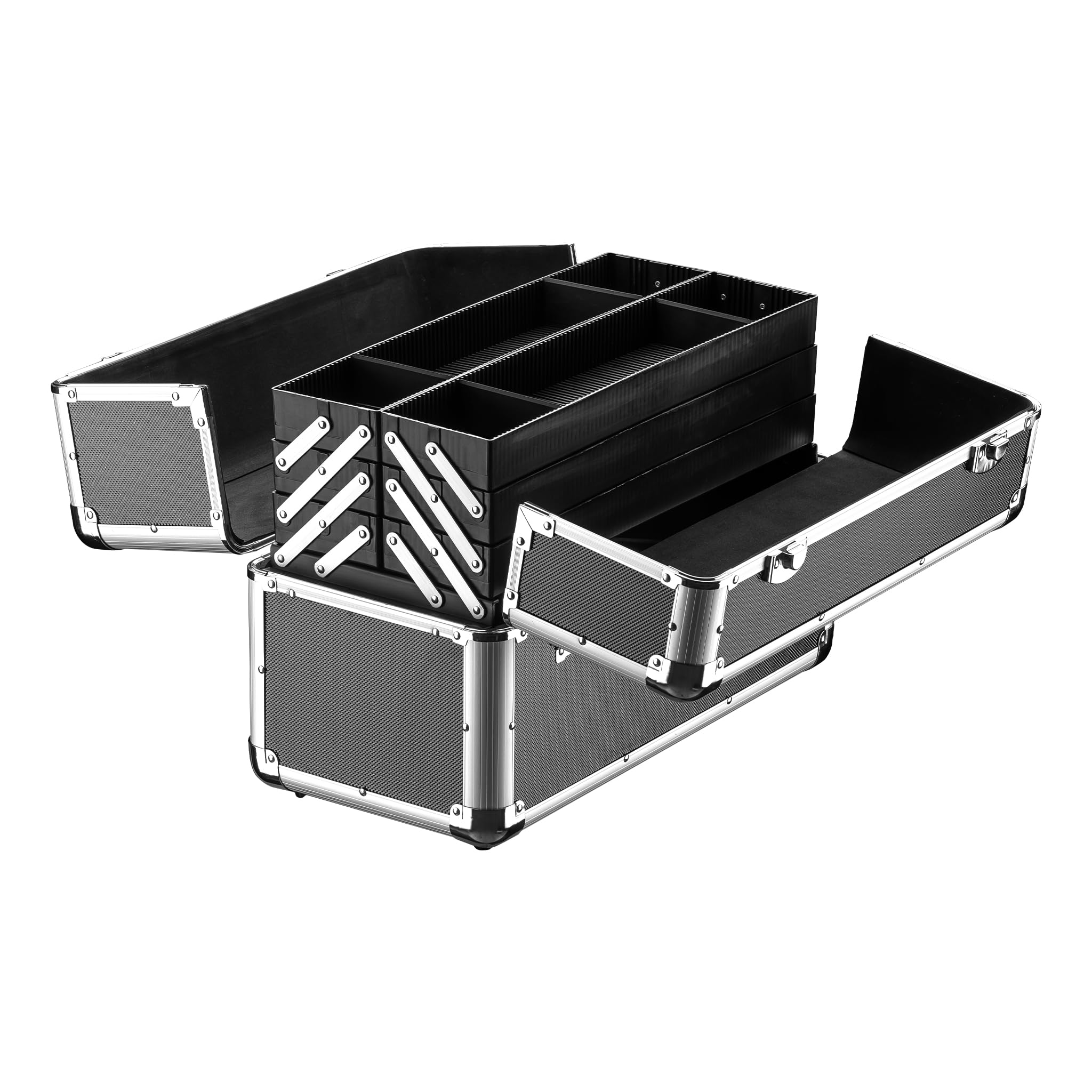 Wiltec Boîte à outils – 45 x 32 x 22,​5 cm – Mallette universelle polyvalente – en ABS, PP, Acier et Aluminium – Porte-​outils avec Poignée de transport – Garage Atelier