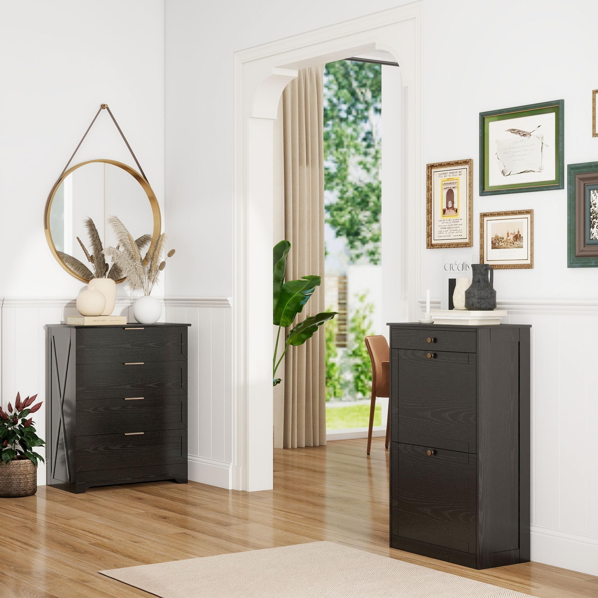 dresser with shoe storage FTZxHKLX Black Wooden for Bedroom & Cabinet 2 Flip Drawers Set, Tall Dresser with Drawers & Hidden Freestanding Shoe Organizer for Closet, Entryway, Living Room, Hallway This is a digital Color:Soft White How to Measure Sleeve velvet evening dresses