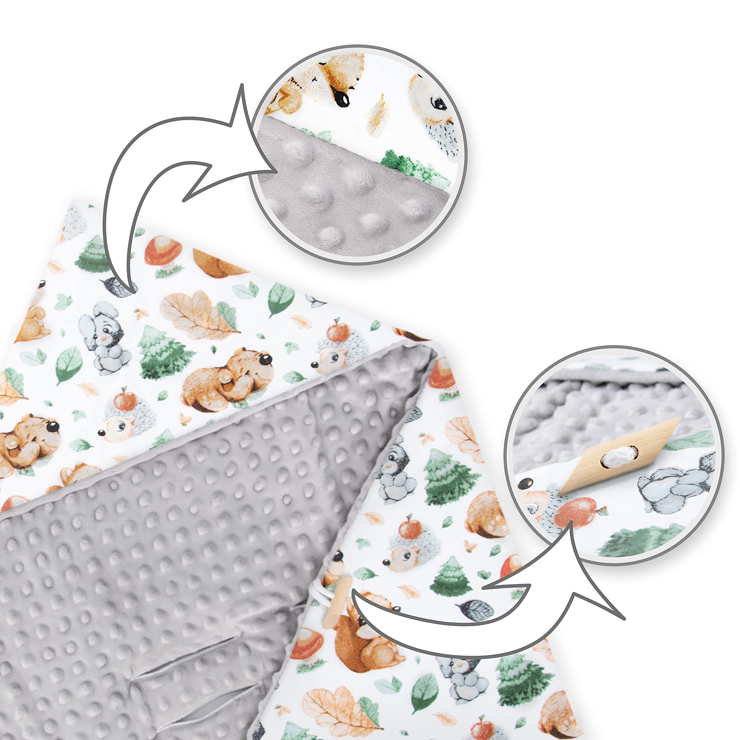 Amilian Copertina per ovetto, 90 x 90 cm, per il comfort e la sicurezza del vostro bambino, per passeggino o seggiolino auto, scoiattolo