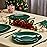 PLASTICPRO 32 Piece Combo Christmass Set includes 16-7\'\' inch Plates & 16-10\'\' inch Green Plastic Party Plates Christmass theme heavyweight Elegant, Disposable, Tableware, Dishes,