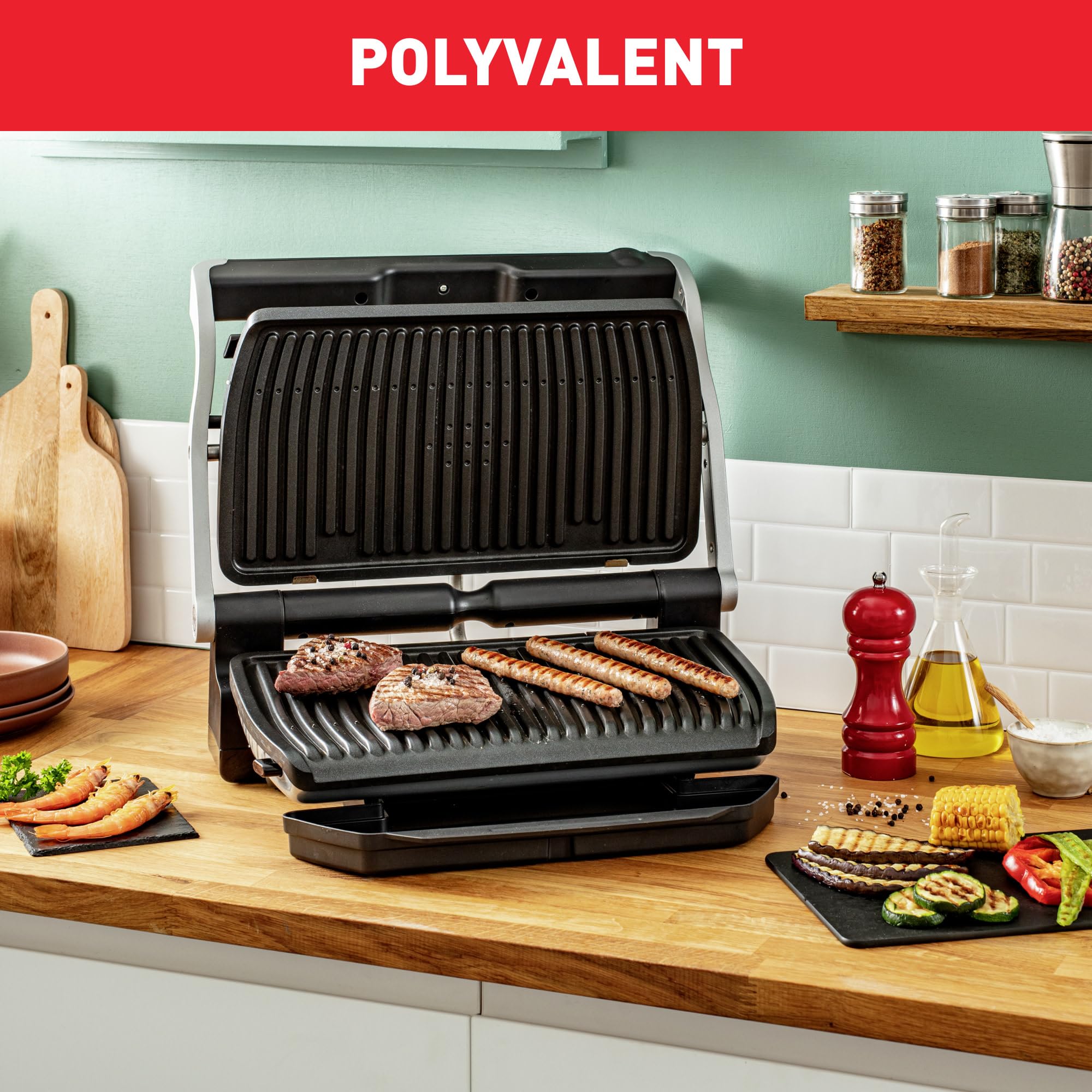 Tefal Optigrill+ XL, Grill intelligent, 9 programmes, Mode manuel, XL jusqu’à 8 personnes, GC722D16