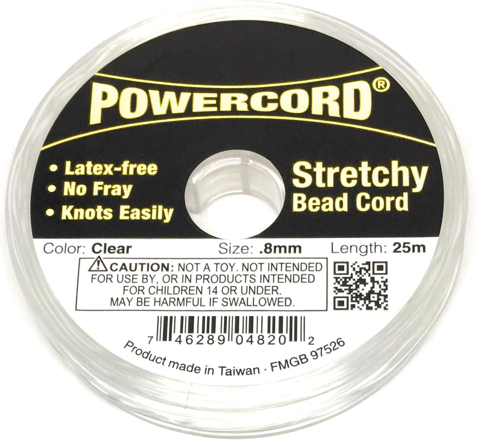 82 Feet Powercord Stretch Elastic Cord .8mm for Jewelry Making