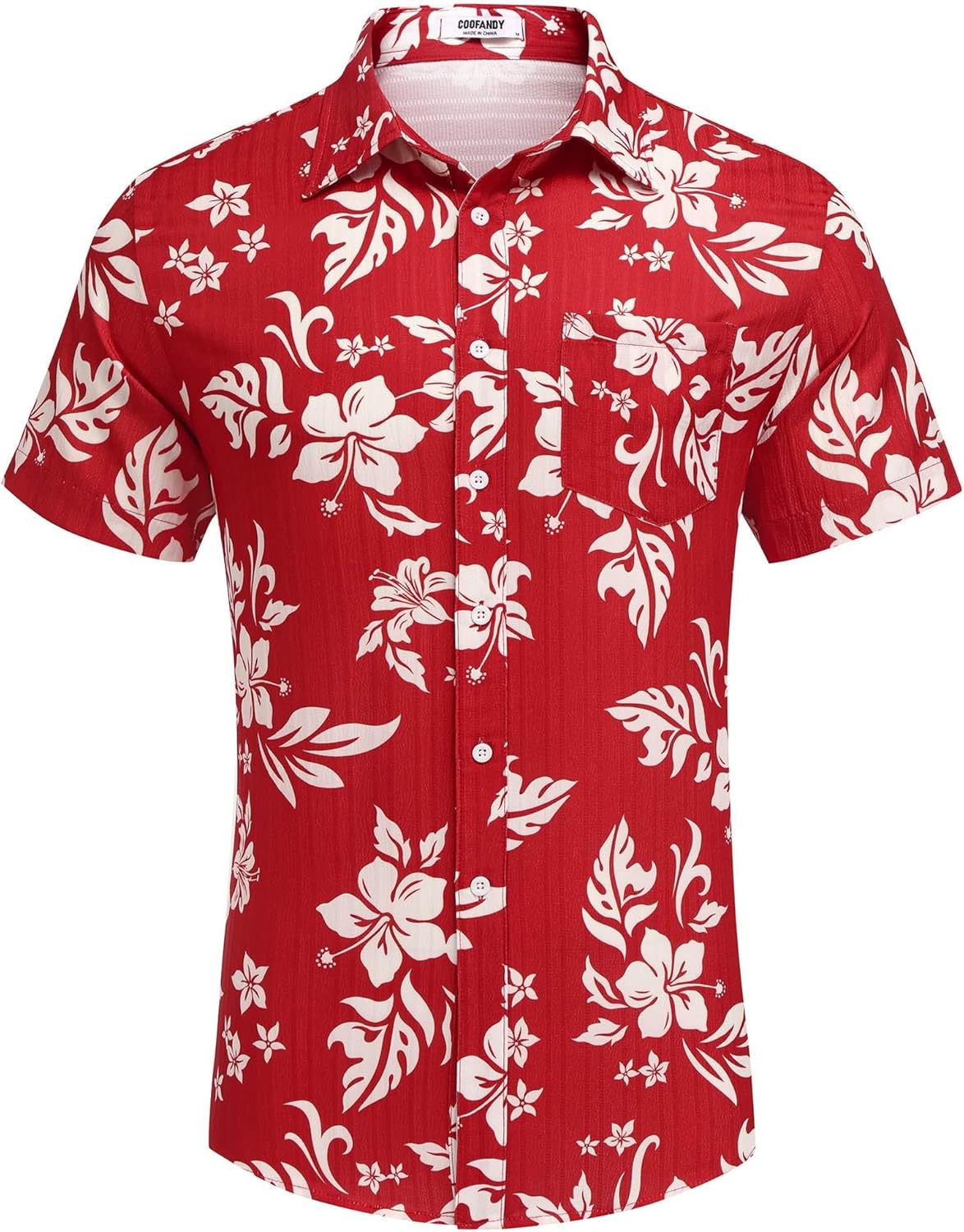 COOFANDY Men's Casual Button Down Shirts Short Sleeve Textured Summer Beach Shirt with Pocket - Image 4