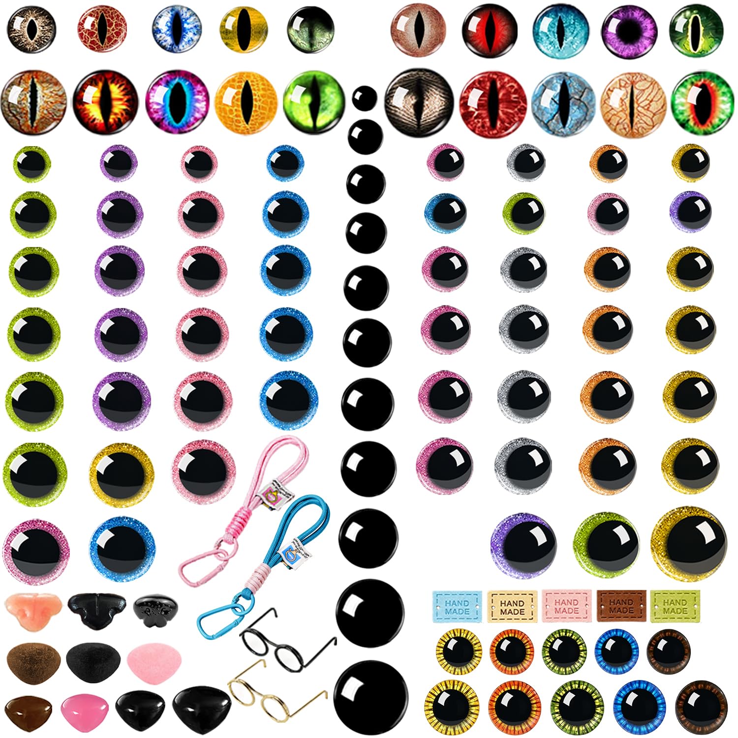CSCHENGO 507Pcs Glass Craft Safety Eyes 10-35mm 3D Shiny - crochet kits | Mubboo