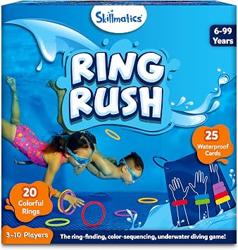 Skillmatics Ring Rush Diving Toys Underwater Search & Find Game, Pool Diving Rings, Swimming Pool Toys for Kids, Summer Outdoor Water Games, Gift for Boys & Girls Ages 6, 7, 8, 9 & Up