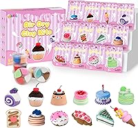 Nicella Air Dry Clay Kit for Kids: 12 Cake Modeling Clay Cakes, Sculpting Tools & Tutorials, Safe Non-Toxic Model Magic Arts Crafts