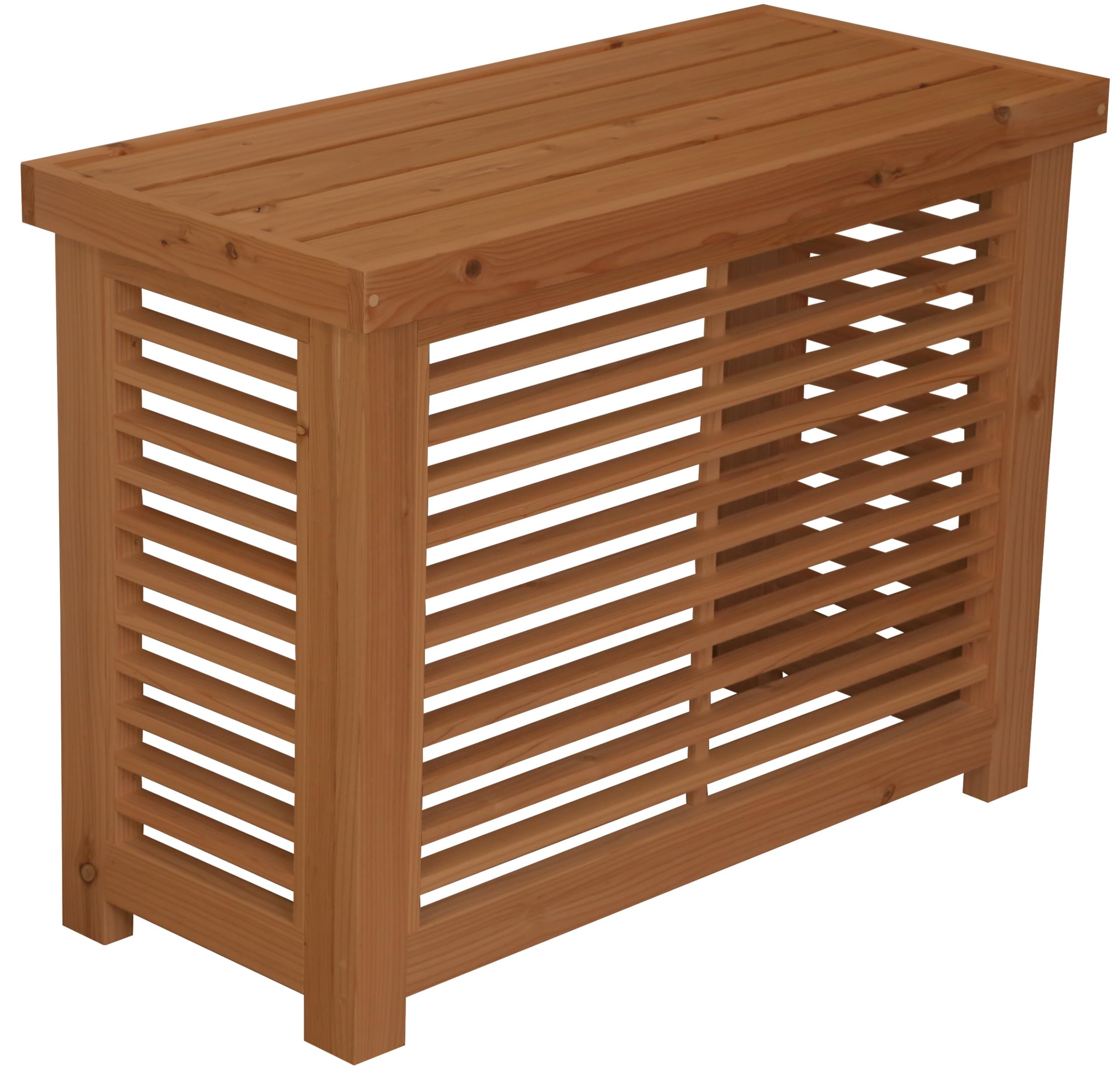 Amazon | WOODPRO エアコン室外機カバー 横格子 幅内寸105cm 高さ内寸