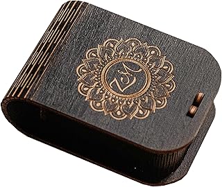 Yarunok Wooden USB Box with Glass Bottle USB Flash Drive (option) and Small Pine Cone & Green Moss, Wedding USB 3.0 Cork Drive, USB Packaging (Black)