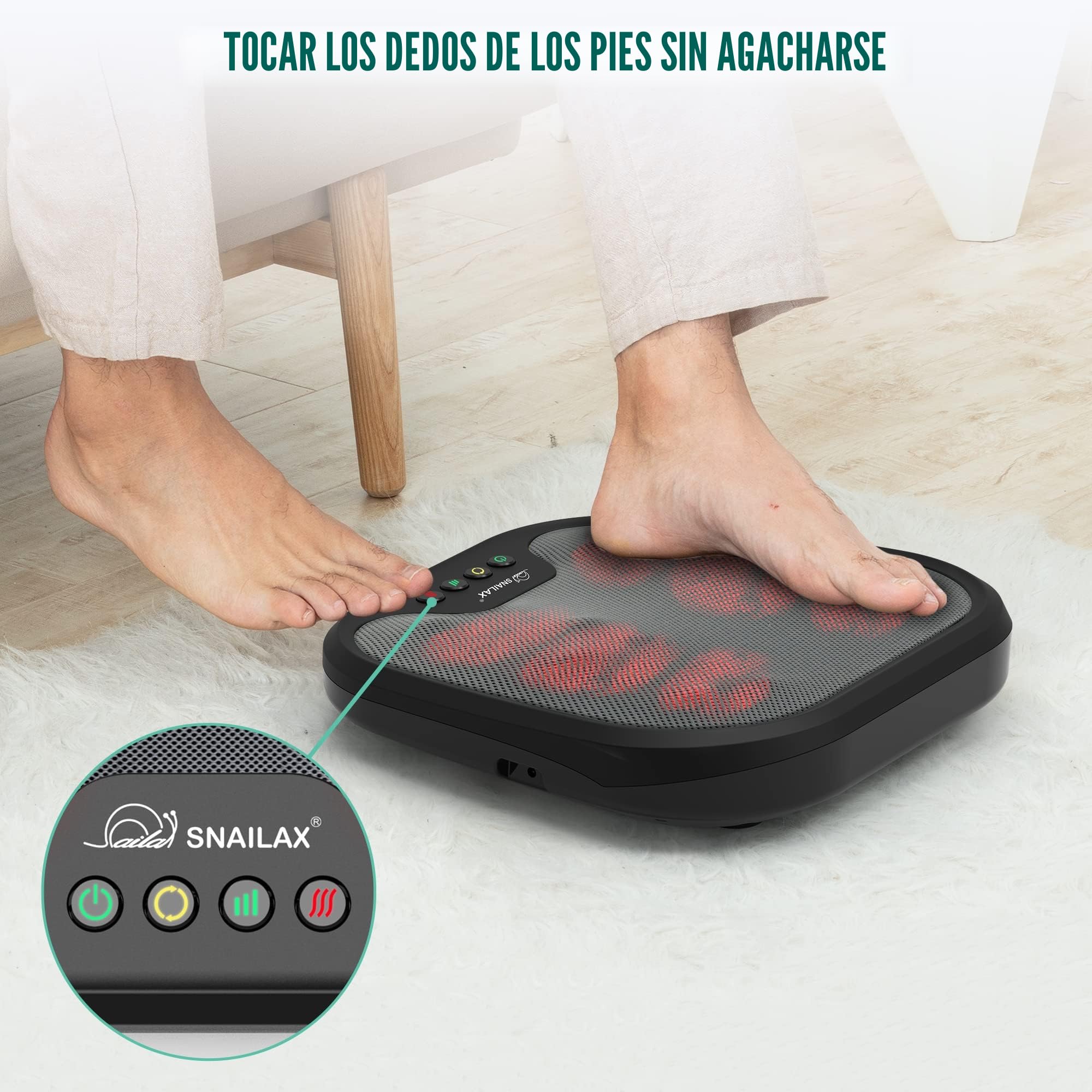 Snailax masajeador de pies Shiatsu con Calor, Nudos de Masaje Flexibles para Todos los tamaños de pies, analgésico eléctrico