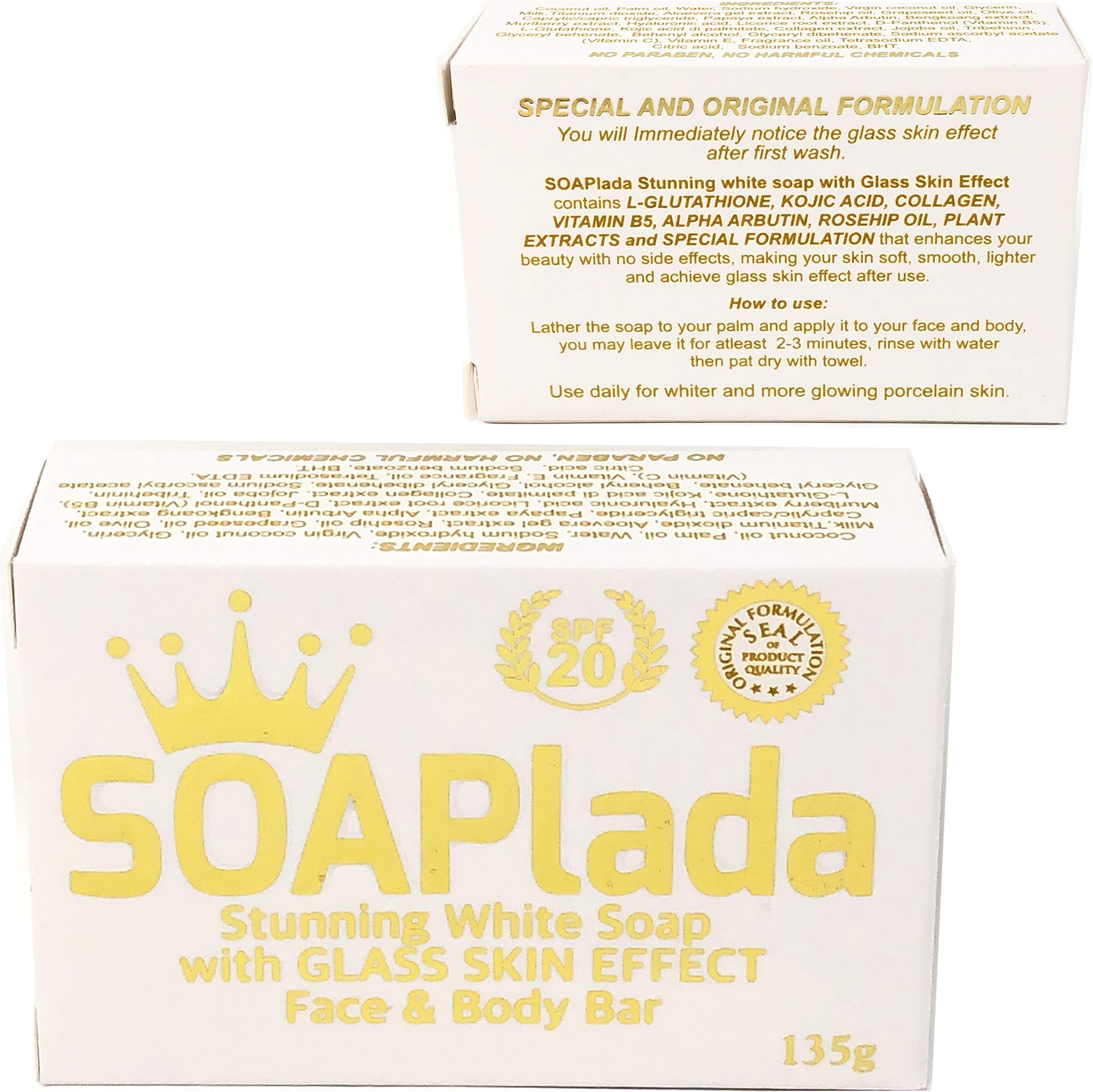 SOAPLADA STUNNING WHITE SOAP With Glass Skin Effect