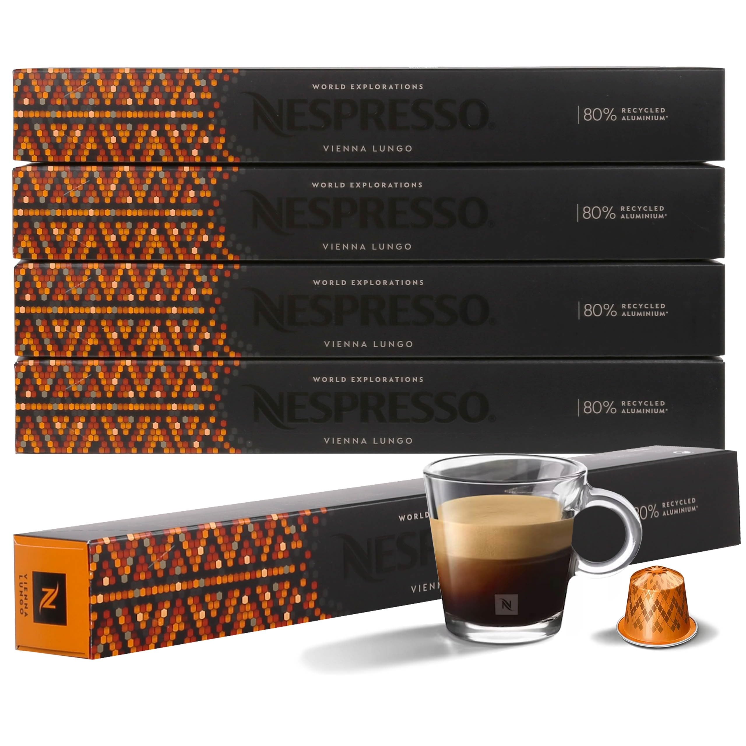 Cápsulas de café compatibles con Nespresso (50 cápsulas, Vienna Lungo)