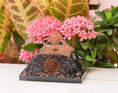 Miniatura 5 de Crocon Pirámides de orgón de turmalina negra, piedra curativa, piedras de pirámide, piedras de pirámide de cristal Reiki, colección de adivinación