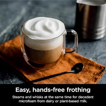 Ninja Luxe Cafe Premier, Espresso Machine, Drip Coffee Maker and Rapid Cold Brew, Integrated Grinder, Assisted Tamper, Hands-Free Frother, Cappuccinos and Lattes, Dairy or Non-Dairy, Black, ES601BK