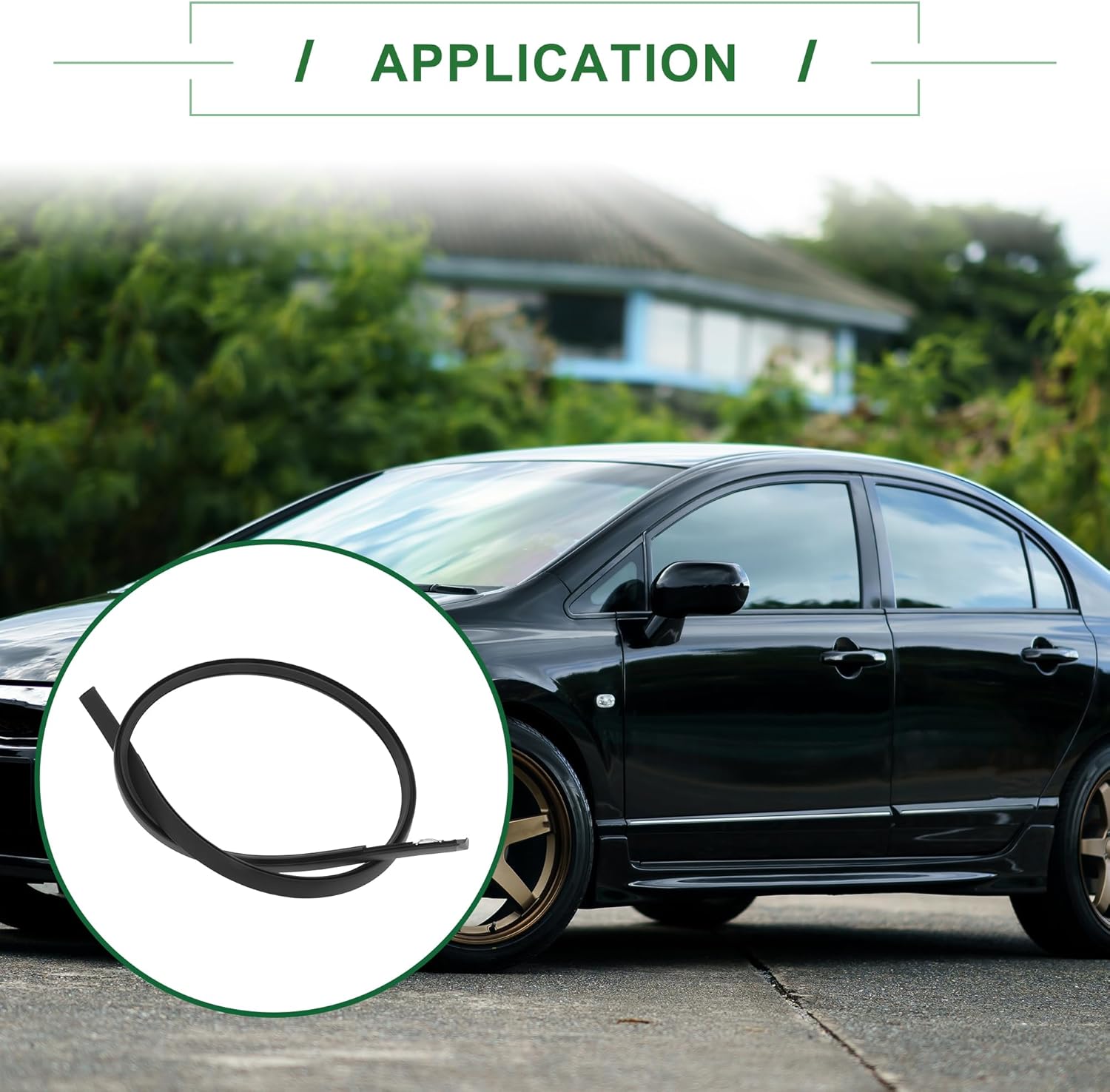 Motoforti Roof Sealing Strip, Weatherstrip Roof Trim Sunroof Seal, for Honda Civic Hatchback 2017-2021, Rubber, Left Side, No.74316TGGA01, Black, 1 Pc