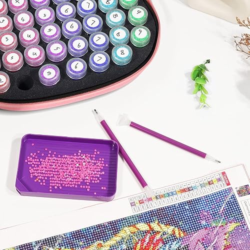 Miniatura 6 de ZORETCO Contenedores de almacenamiento de pintura de diamantes, 60 ranuras, kits de pintura de diamantes, accesorios y herramientas de pintura de