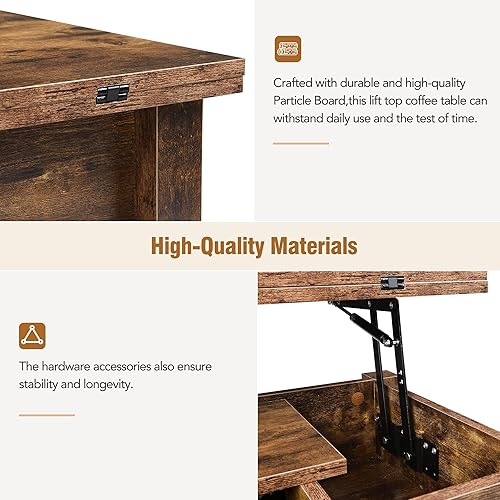 Miniatura 210 de Mesa de centro moderna con 2 cajones de almacenamiento y estantes de exhibición, mesa de cóctel rectangular con luces LED de 16 colores, ideal para